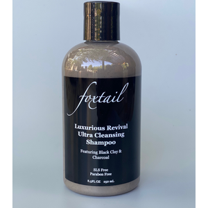 Foxtail Luxurious Revival Ultra Cleansing Shampoo - Gently Revitalize Hair & Scalp with Black Clay & Charcoal - SLS & Paraben Free - 8.5 Fl Oz