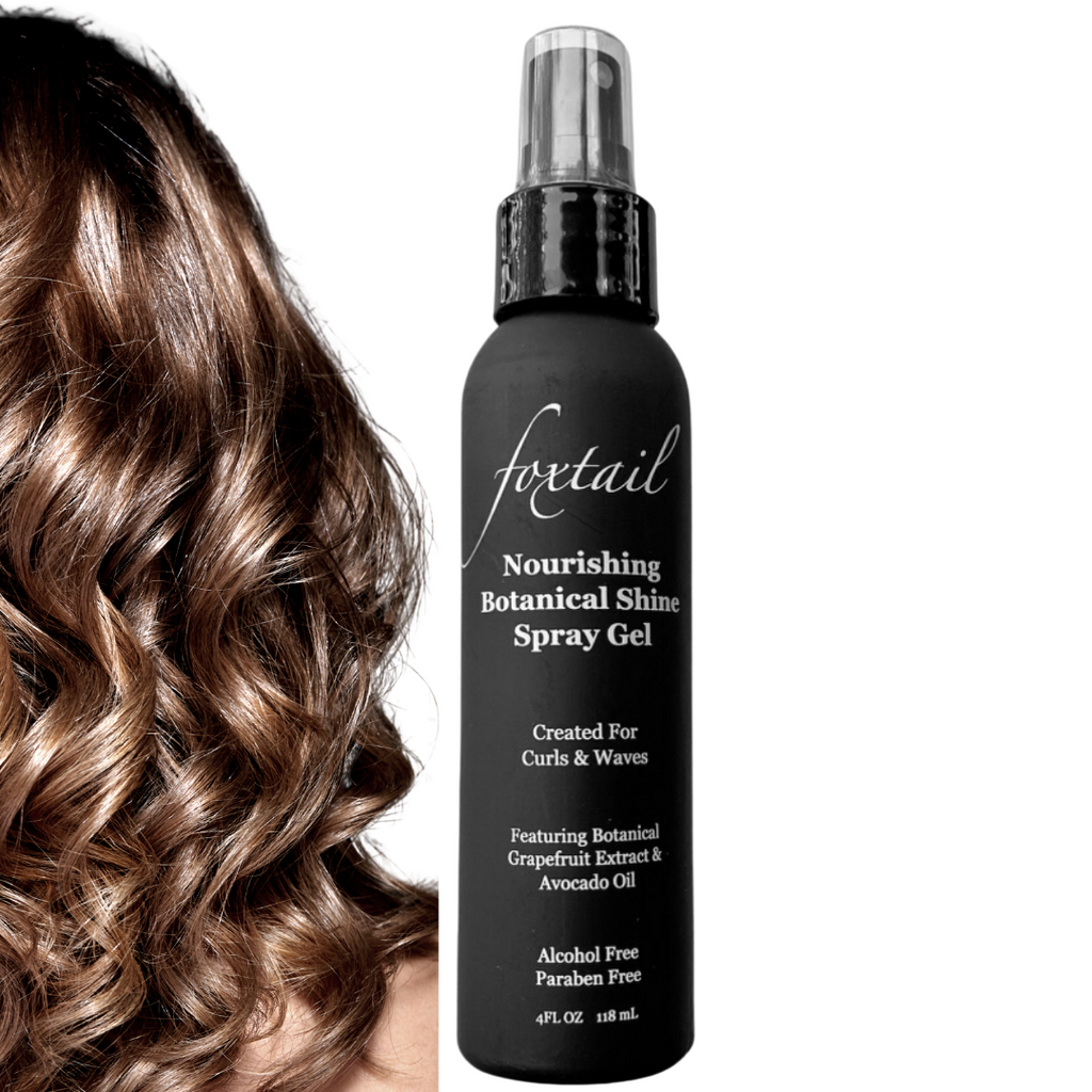 Foxtail Nourishing Botanical Shine Spray Gel - Control and Define Curls & Waves with Grapefruit Extract & Avocado Oil - Alcohol Free - 4 Fl Oz